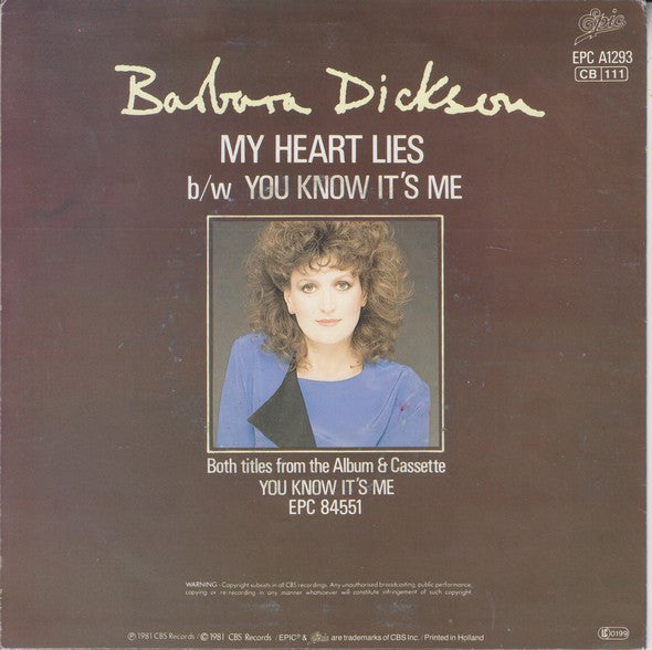 Barbara Dickson : My Heart Lies (7", Single)