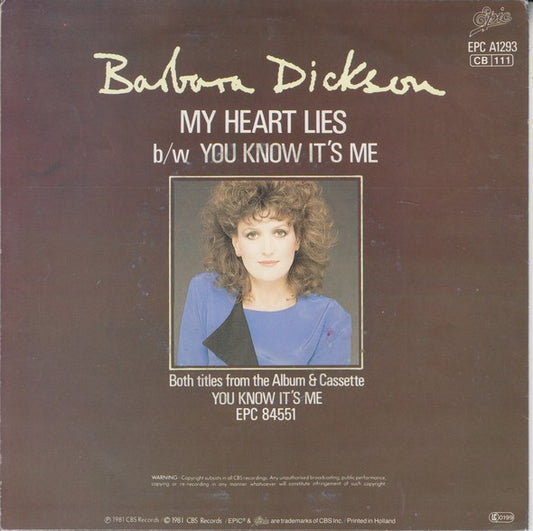 Barbara Dickson : My Heart Lies (7", Single)