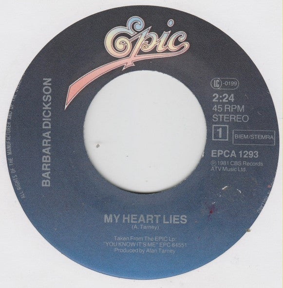 Barbara Dickson : My Heart Lies (7", Single)
