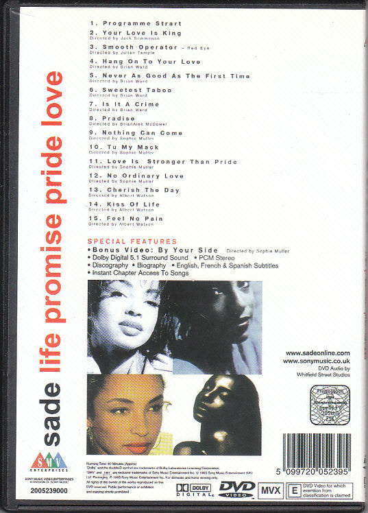 Sade : Life Promise Pride Love (DVD-V, Comp)