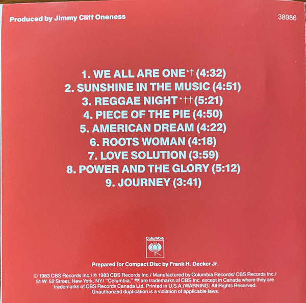 Jimmy Cliff : The Power And The Glory (CD, Album, RE)