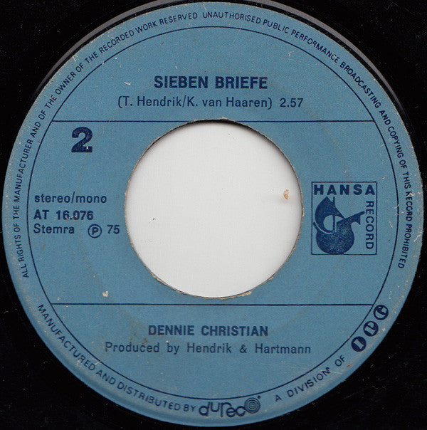 Dennie Christian : Marie-Luise (7")