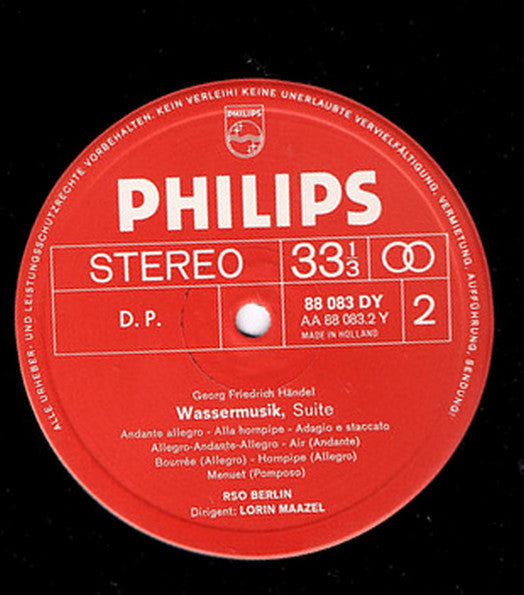 Georg Friedrich Händel - Lorin Maazel, Radio-Symphonie-Orchester Berlin : Wassermusik-Suite / Feuerwerksmusik (LP)