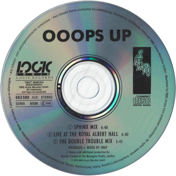 Snap! : Ooops Up (Sphinx Mix + The Double Trouble Mix) (CD, Maxi)
