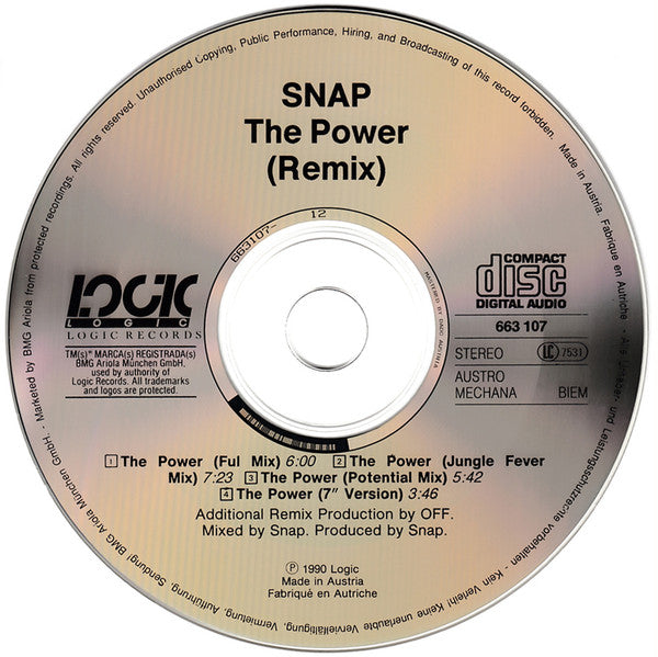 Snap! Introducing Turbo B. : The Power (Remix) (CD, Maxi)