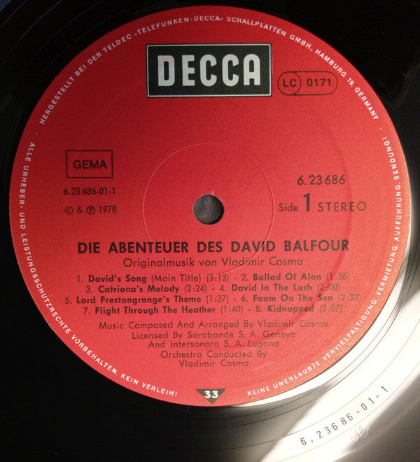 Vladimir Cosma : Die Abenteuer Des David Balfour (LP, Album)