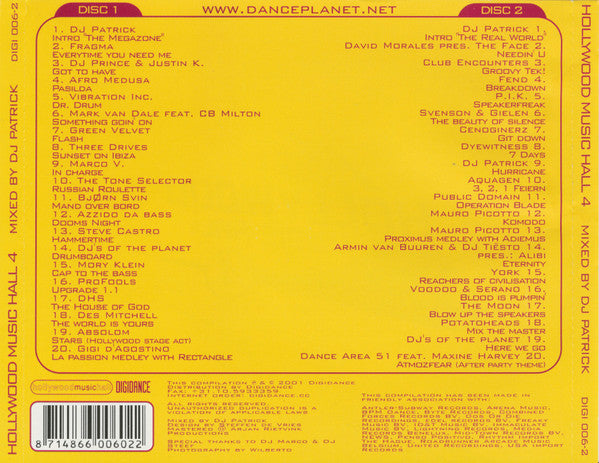 DJ Patrick : Hollywood Music Hall 4 (2xCD, Comp, Mixed)