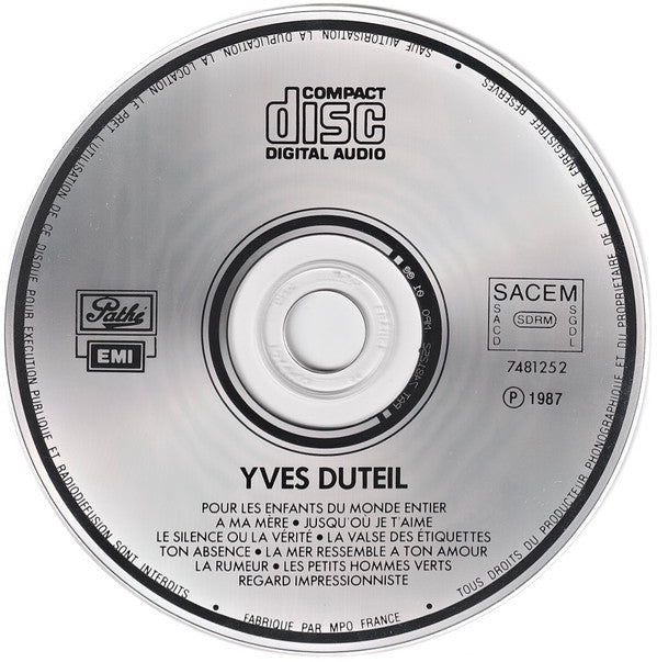 Yves Duteil : Ton Absence (CD, Album)