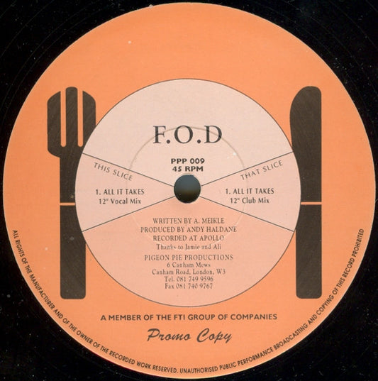 F.O.D. : All It Takes (12", Promo)