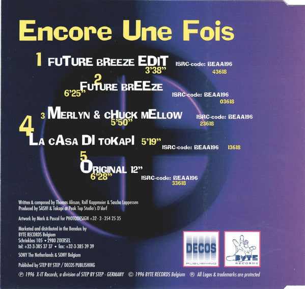 Sash! : Encore Une Fois (CD, Maxi)