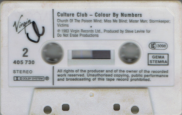 Culture Club : Colour By Numbers (Cass, Album)