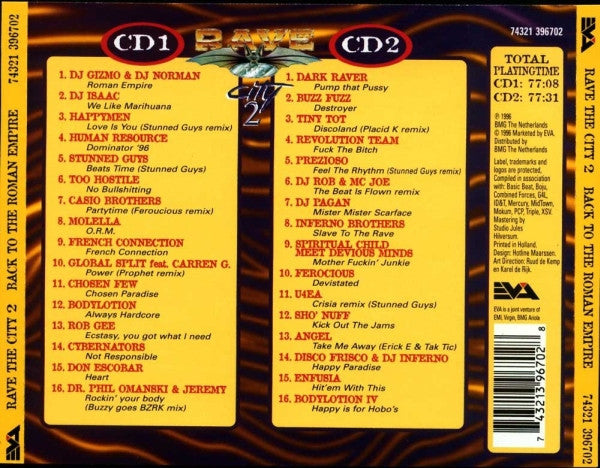 Various : Rave The City 2 (Back To The Roman Empire) (2xCD, Comp)
