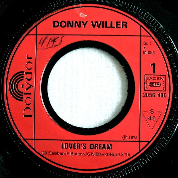 Donny Willer : Lover's Dream  (7", Single)
