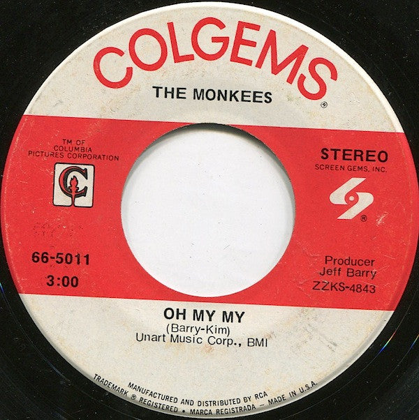 The Monkees : Oh My My  (7", Single)