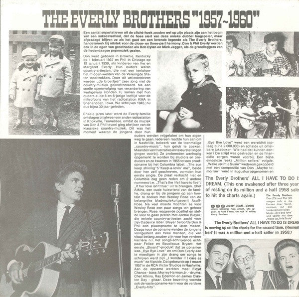 Everly Brothers : The Everly Brothers 1957-1960 (2xLP, Comp, Gat)