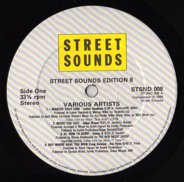Various : Street Sounds Edition 8 (LP, Comp)