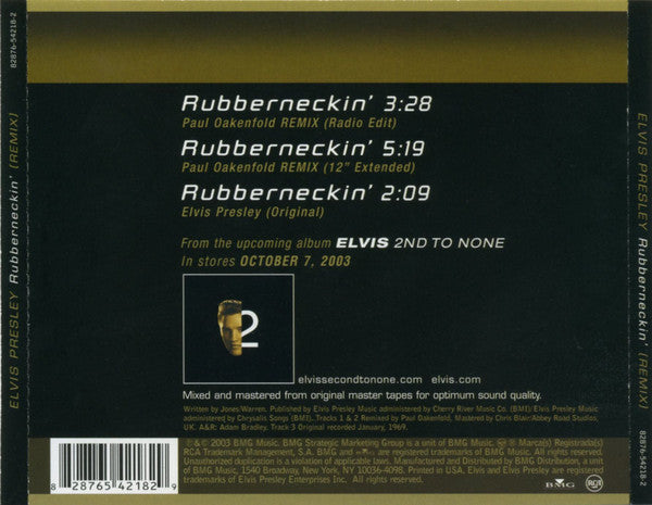 Elvis Presley : Rubberneckin' (Paul Oakenfold Remix) (CD, Single)