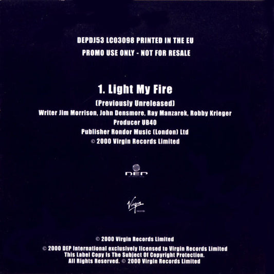 UB40 : Light My Fire (CD, Single, Promo, Car)