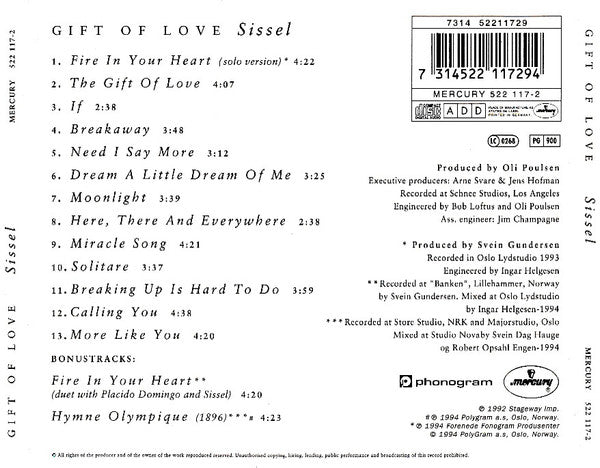 Sissel : Gift Of Love (CD, Album)