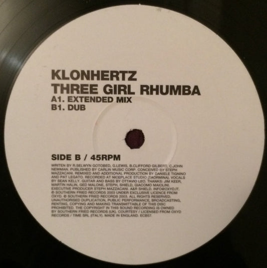 Klonhertz : Three Girl Rhumba (12")