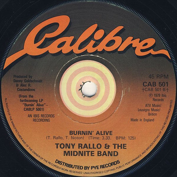 Tony Rallo & The Midnite Band : Holdin' On (7", Single)