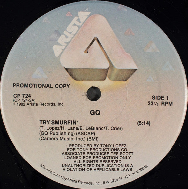 GQ : Try Smurfin' (12", Single, Promo)