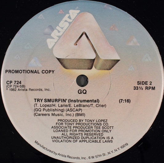 GQ : Try Smurfin' (12", Single, Promo)
