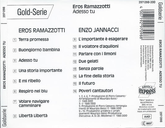 Eros Ramazzotti / Enzo Jannacci : Adesso Tu (CD, Comp)