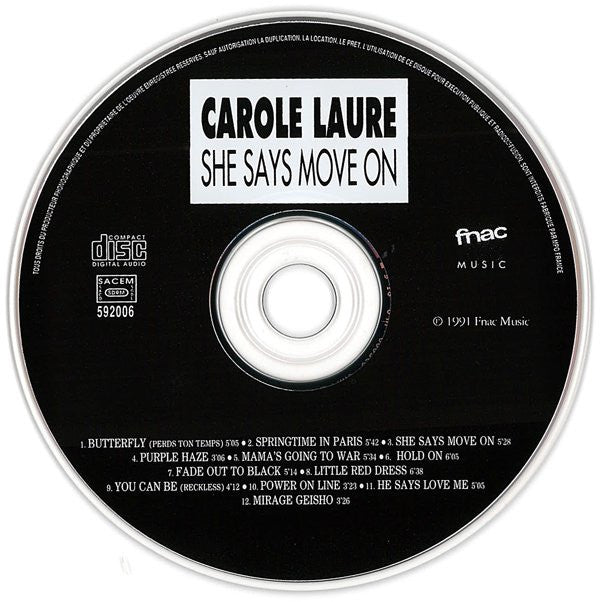 Carole Laure : She Says Move On (CD, Album)