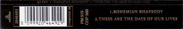 Queen : Bohemian Rhapsody / These Are The Days Of Our Lives (CD, Single)