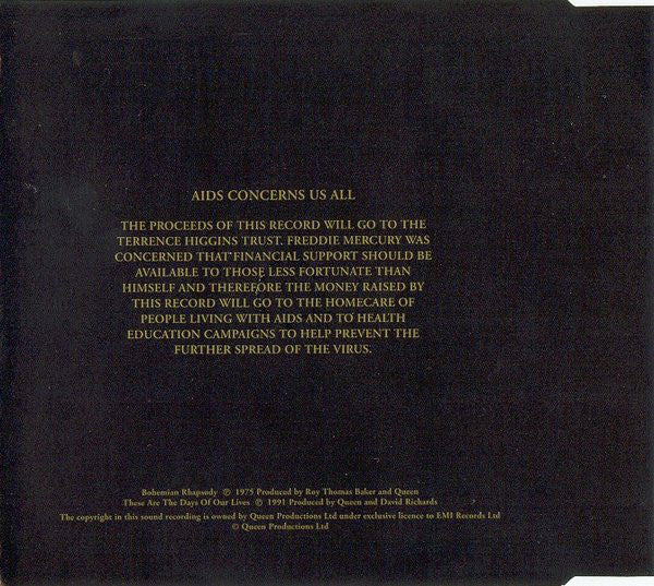 Queen : Bohemian Rhapsody / These Are The Days Of Our Lives (CD, Single)