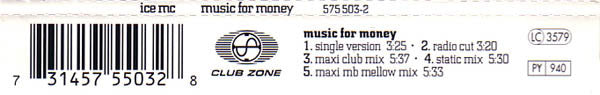 ICE MC : Music For Money (CD, Maxi)