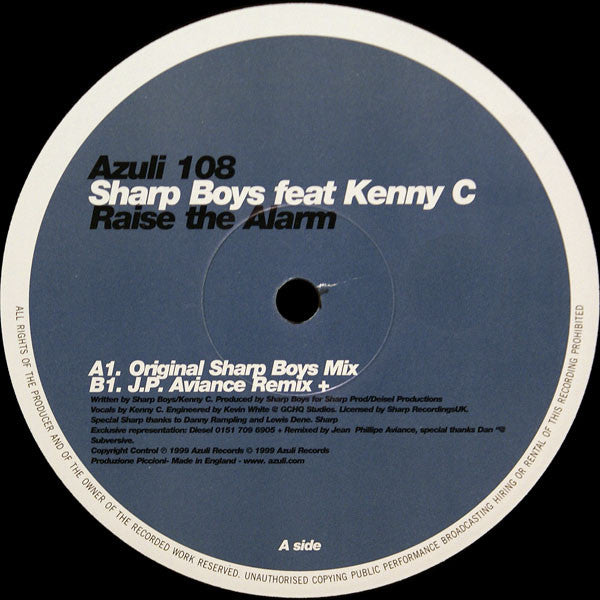 The Sharp Boys Feat. Kenny C : Raise The Alarm (Sharp / JP Aviance Mixes) (12")