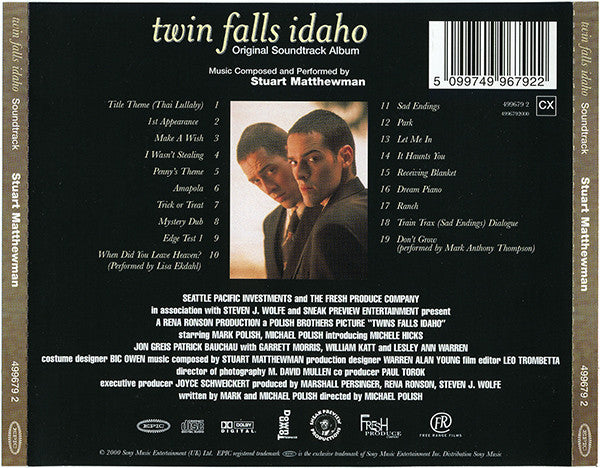 Stuart Matthewman : Twin Falls Idaho (Original Soundtrack Album) (CD, Album)