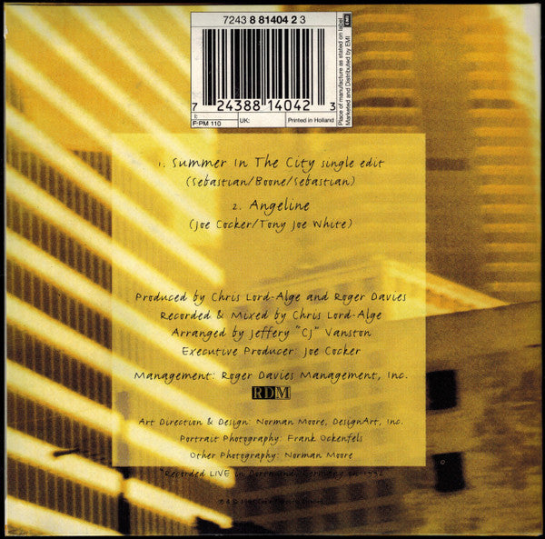 Joe Cocker : Summer In The City (CD, Single, Car)