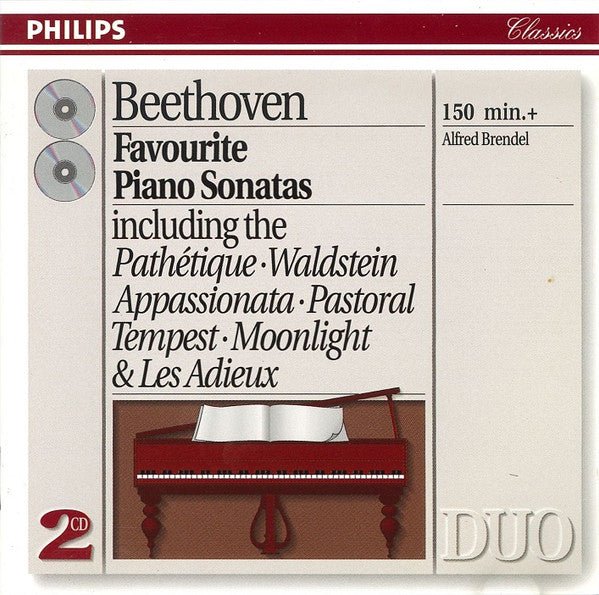 Ludwig van Beethoven –  Alfred Brendel : Favourite Piano Sonatas (2xCD, Comp, RE, RM)