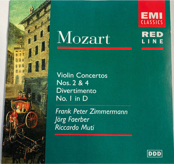 Wolfgang Amadeus Mozart - Frank Peter Zimmermann, Jörg Faerber, Riccardo Muti : Violin Concertos Nos. 2 & 4 / Divertimento No. 1 In D (CD, Comp)