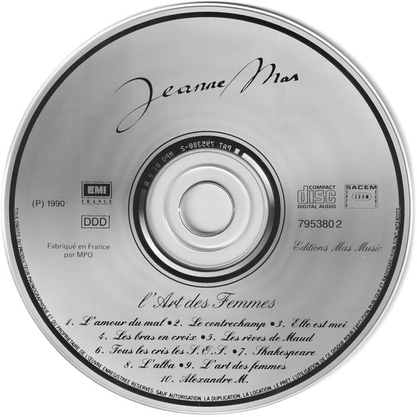 Jeanne Mas : L'Art Des Femmes (CD, Album)