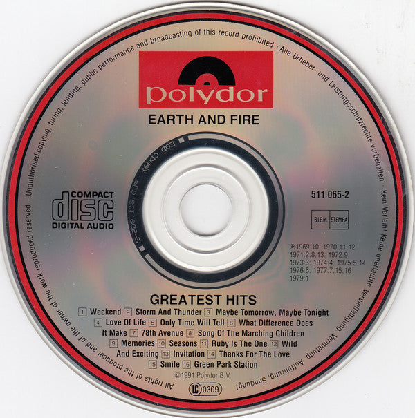 Earth And Fire : Greatest Hits (CD, Comp)