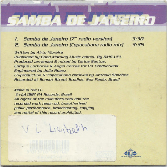Carrilio : Samba De Janeiro (CD, Single)