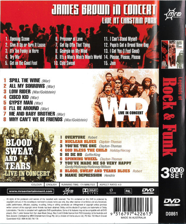 Various : Legends Of Rock & Funk (3xDVD-V, PAL)