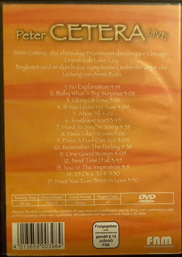 Peter Cetera : Live In Salt Lake City  (DVD-V, PAL)