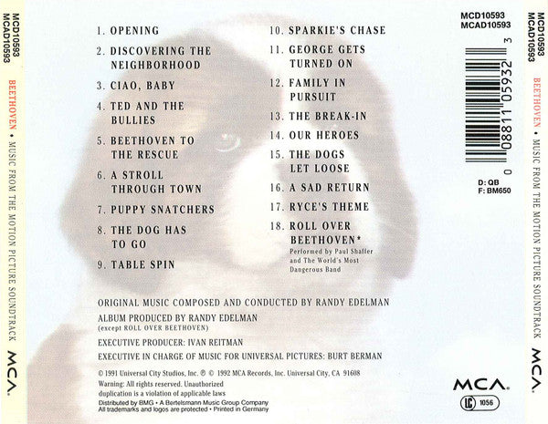 Randy Edelman : Beethoven (Music From The Original Motion Picture Soundtrack) (CD, Album)