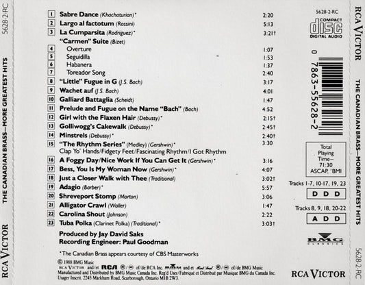 The Canadian Brass : More Greatest Hits (CD, Comp)