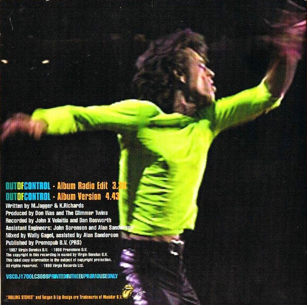 The Rolling Stones : Out Of Control (CD, Single, Promo, Car)