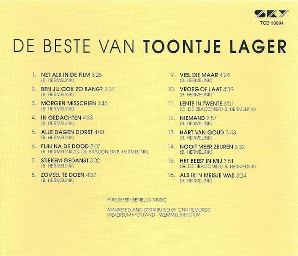 Toontje Lager : De Beste Van Toontje Lager (CD, Comp, RE)