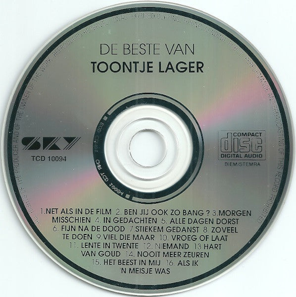 Toontje Lager : De Beste Van Toontje Lager (CD, Comp, RE)