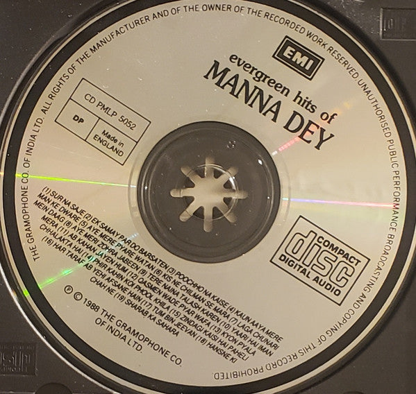 Manna Dey : Evergreen Hits Of Manna Dey (CD, Comp)