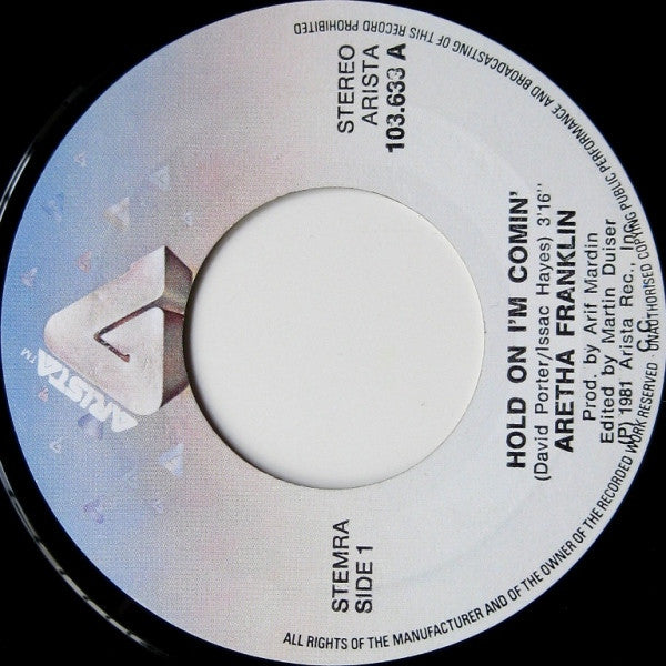 Aretha Franklin : Hold On I'm Coming (7", Single)