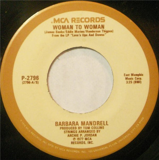 Barbara Mandrell : Woman To Woman (7", RE)